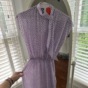 Vintage 60s purple and white polka dot midi dress